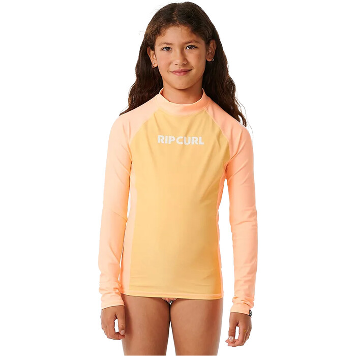 2024 Rip Curl Mdchen Classic Surf Long Sleeve Lycra Weste 128GRV - Orange